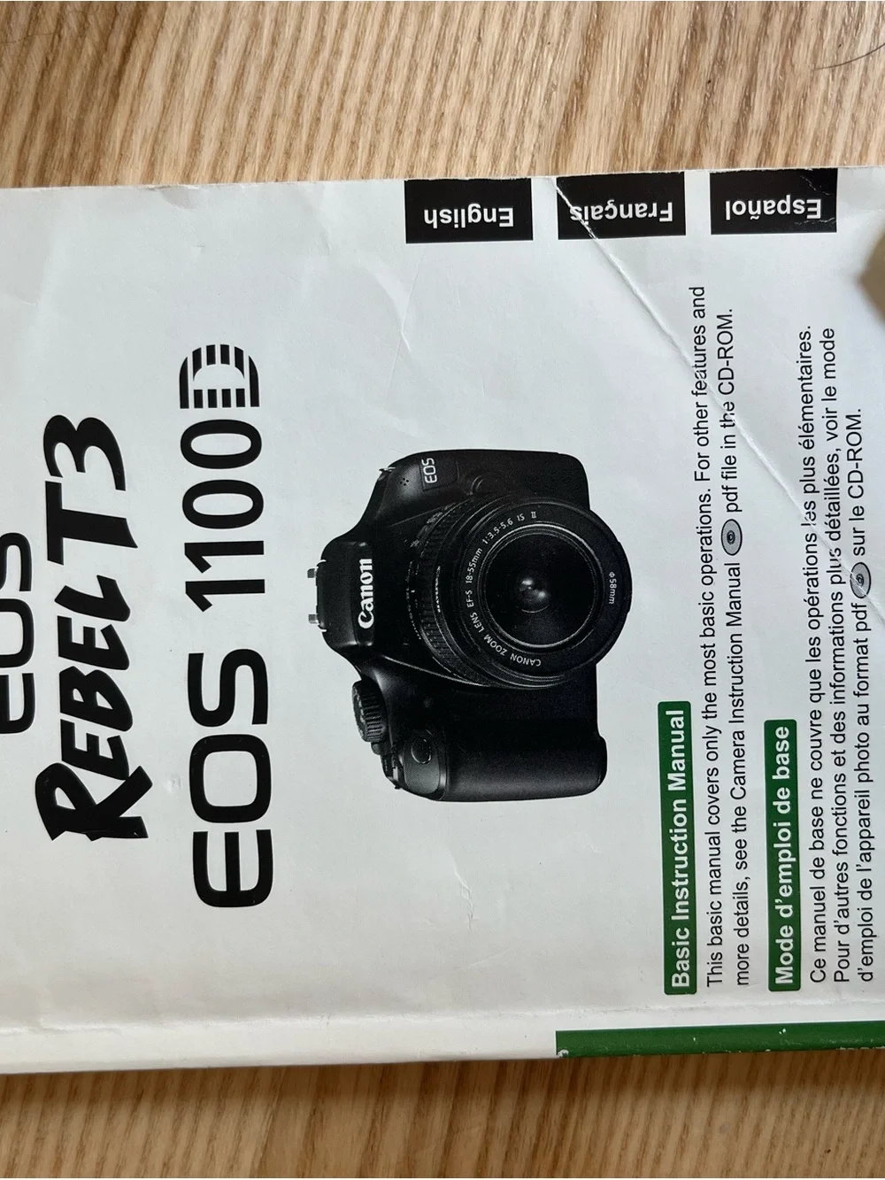 Canon EOS Rebel T3 (EOS 1100D) DSLR Camera